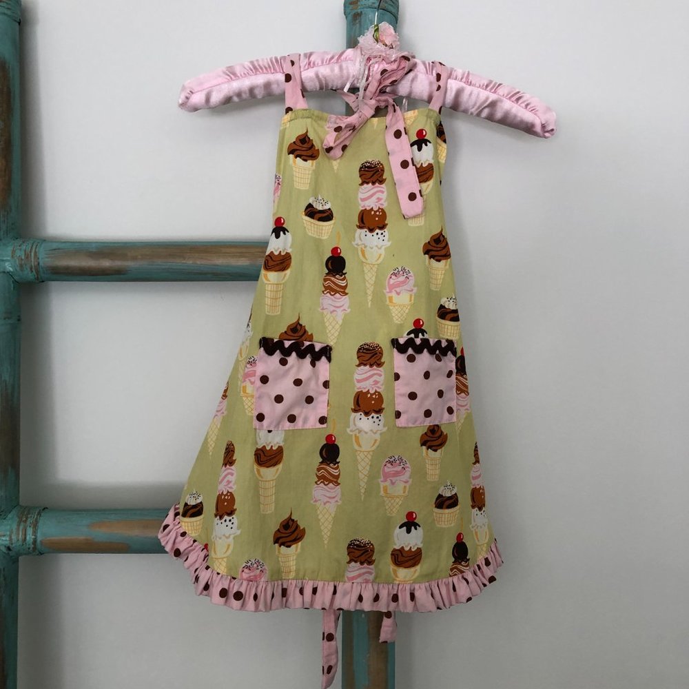 Ice Cream Cones & Ruffles Girl's Apron